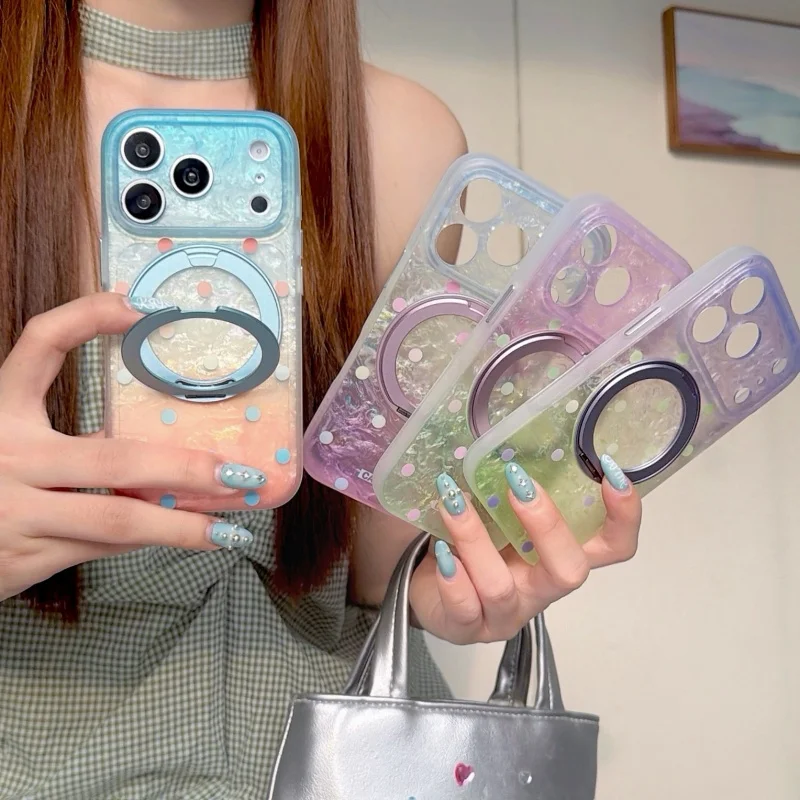 Fashion Gradient Color Polka Dot Phone Case For iPhone 17 Pro 16 15 Pro Max Cover with Rotation Stand Cute Protective Cases Girl
Fashion Gradient Color Polka Dot Phone Case For iPhone 17 Pro 16 15 Pro Max Cover with Rotation Stand Cute Protective Cases Girl