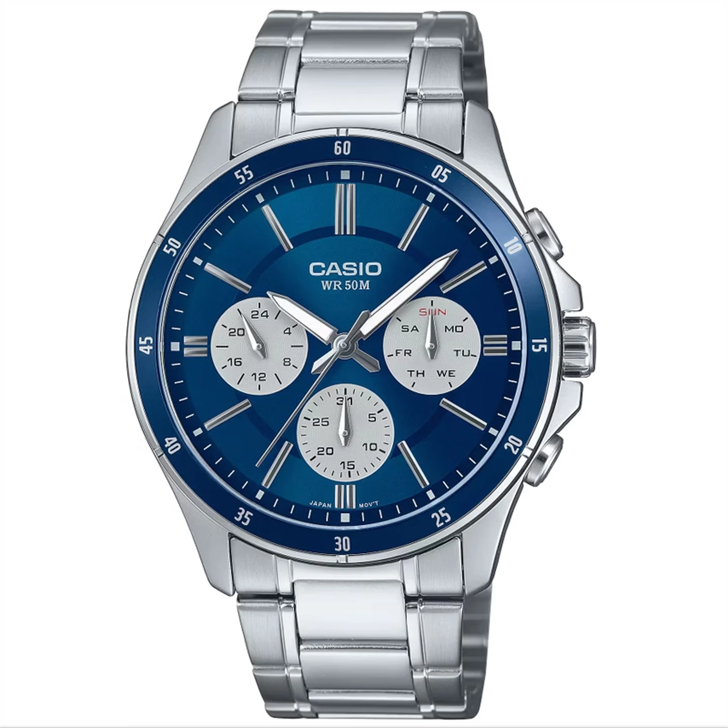  CASIO MTP-1374D Men's Multifunction Quartz Watch, 3 Sub-dials (Day/Date/24H), 50M Water Resistant, Stainless Steel Band
CASIO MTP-1374D Men's Multifunction Quartz Watch, 3 Sub-dials (Day/Date/24H), 50M Water Resistant, Stainless Steel Band