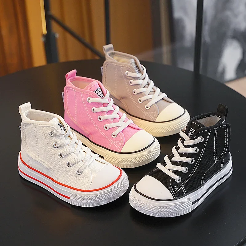 Childrens Spring Autumn Canvas Shoes Boys Soft Soled High Top Board Shoes Girls Antiskid Velcro Solid Color Breathable Kid Shoes
Childrens Spring Autumn Canvas Shoes Boys Soft Soled High Top Board Shoes Girls Antiskid Velcro Solid Color Breathable Kid Shoes