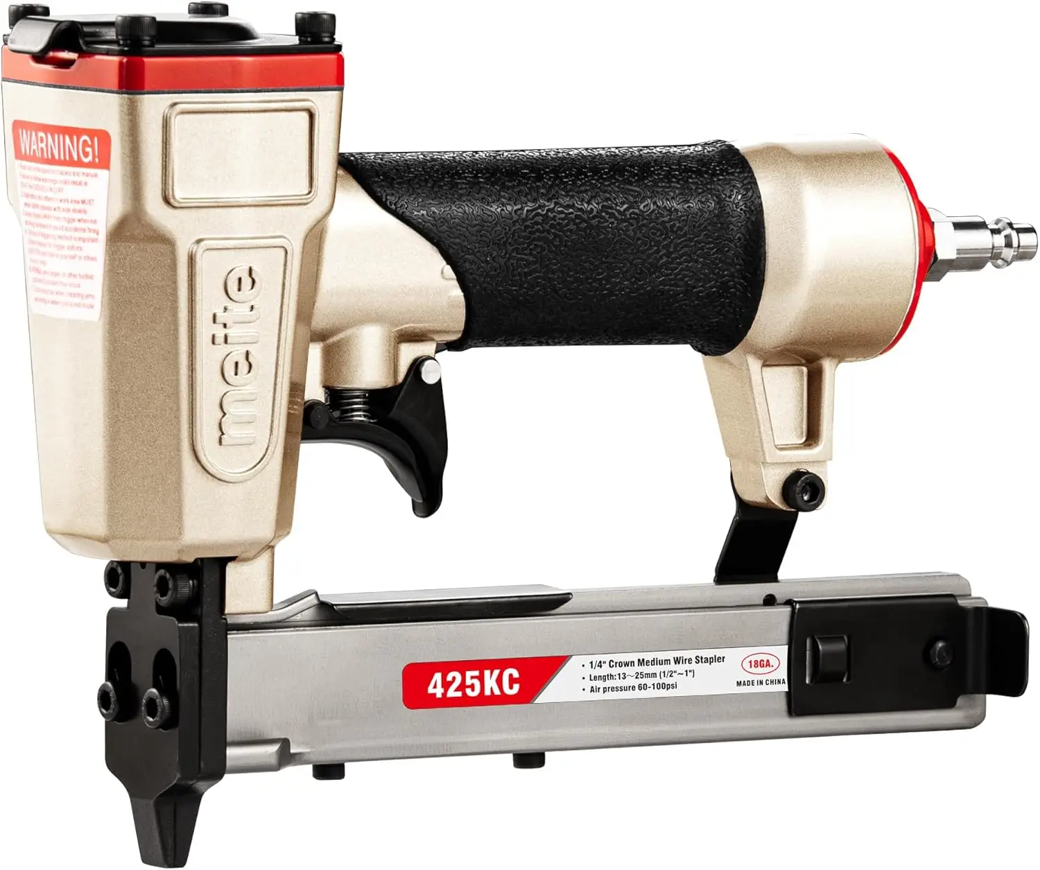 Narrow Crown Stapler 18 Gauge 1/4" Crown 1/2"-1" Staples, Heavy Duty Pneumatic Staple Gun for Wood Furniture Fabric Leather
Narrow Crown Stapler 18 Gauge 1/4" Crown 1/2"-1" Staples, Heavy Duty Pneumatic Staple Gun for Wood Furniture Fabric Leather