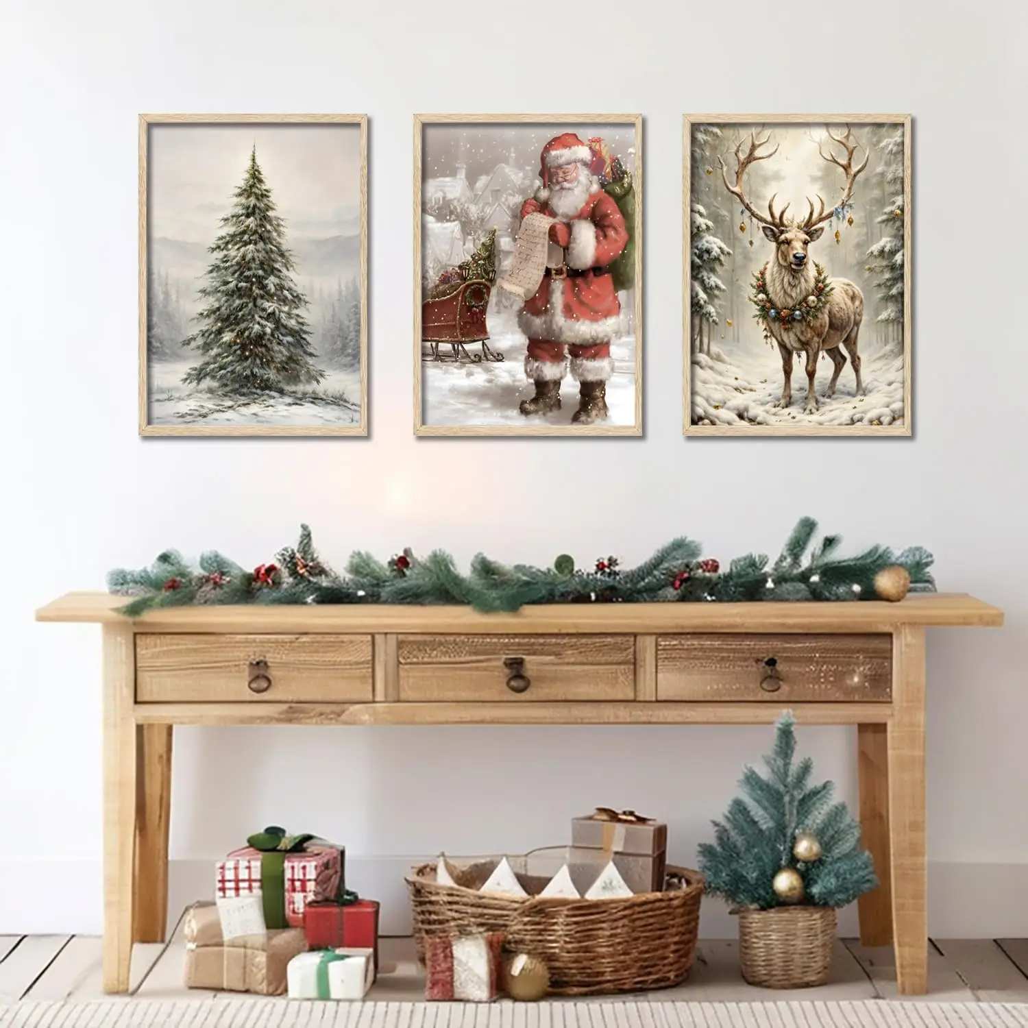 3pcs/set Retro Canvas Wall Art Snow Scene Santa Claus Christmas Tree Reindeer Winter Posters Living Room Bedroom Home Decoration
3pcs/set Retro Canvas Wall Art Snow Scene Santa Claus Christmas Tree Reindeer Winter Posters Living Room Bedroom Home Decoration