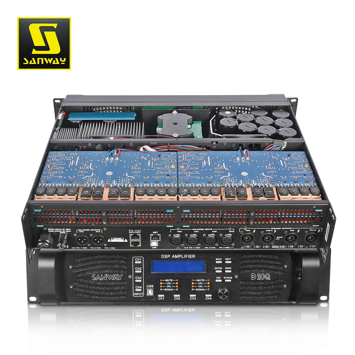 Sanway D10Q 4-канальный цифровой усилитель мощности 10000 Вт класса D DSP профессиональное аудио для церковного и видео освещения
Sanway D10Q 4-канальный цифровой усилитель мощности 10000 Вт класса D DSP профессиональное аудио для церковного и видео освещения