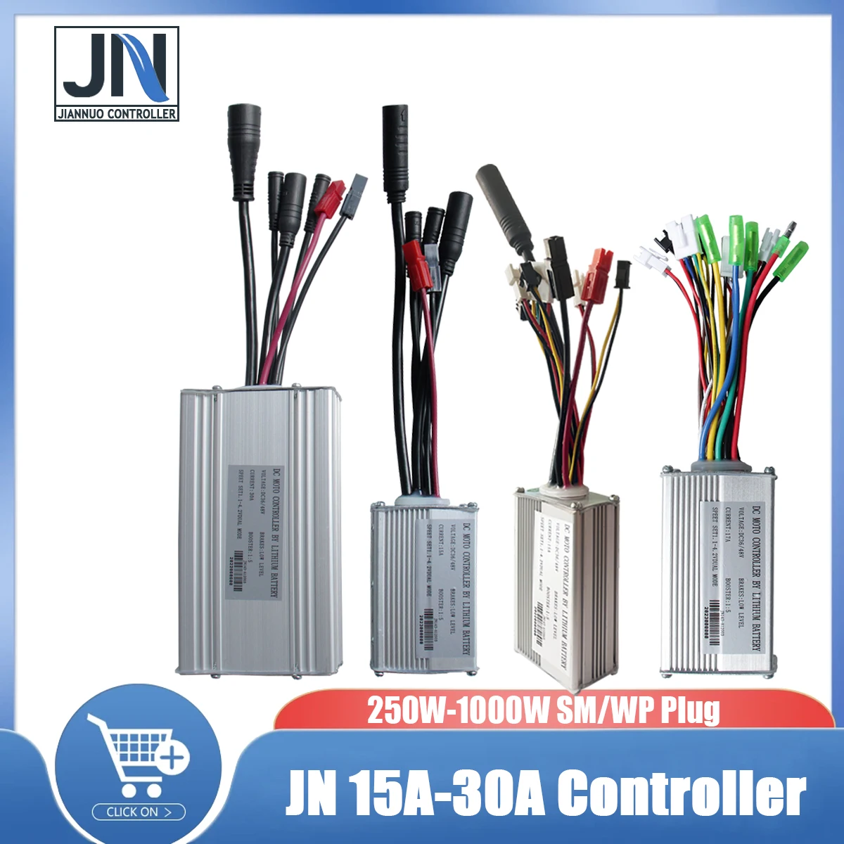 Electric Bicycle JN Controller 15A-35A SM Waterproof Plug 250W350W500W750W1000W1500W For Ebike Hub Motor Wheel Accessories
Electric Bicycle JN Controller 15A-35A SM Waterproof Plug 250W350W500W750W1000W1500W For Ebike Hub Motor Wheel Accessories