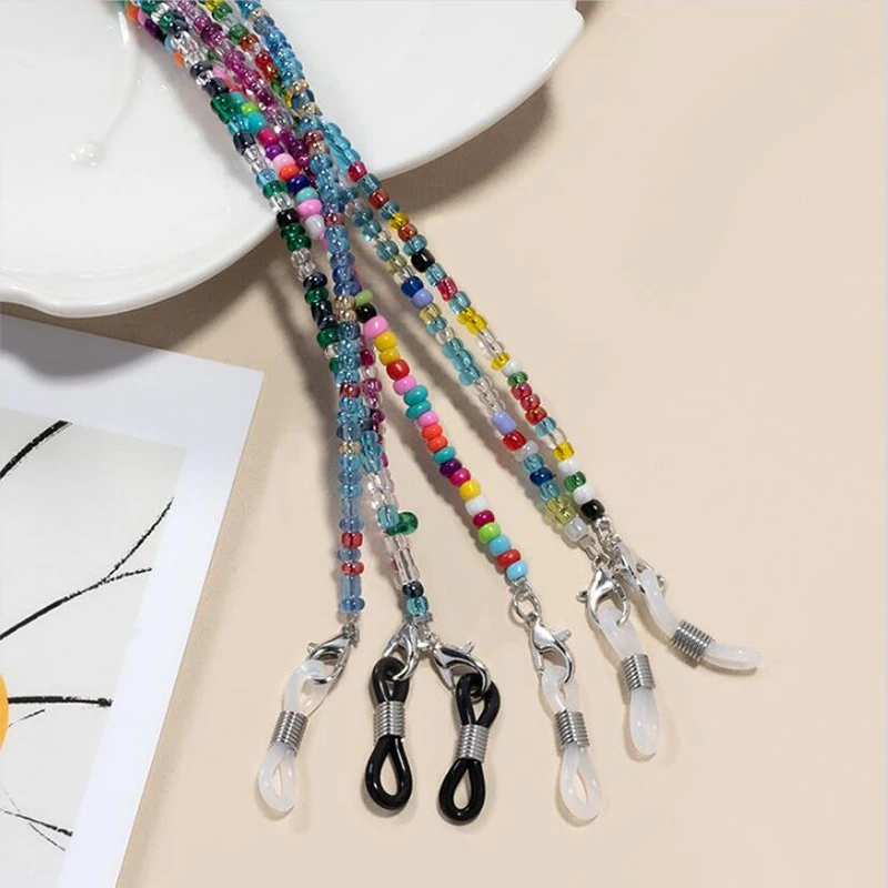Colorful Rice Bead Glasses Chain Crystal Beaded Eyewear Lanyard Woman Face-Mask Strap Neck Cord Anti-Drop Sunglasses Holder Rope
Colorful Rice Bead Glasses Chain Crystal Beaded Eyewear Lanyard Woman Face-Mask Strap Neck Cord Anti-Drop Sunglasses Holder Rope