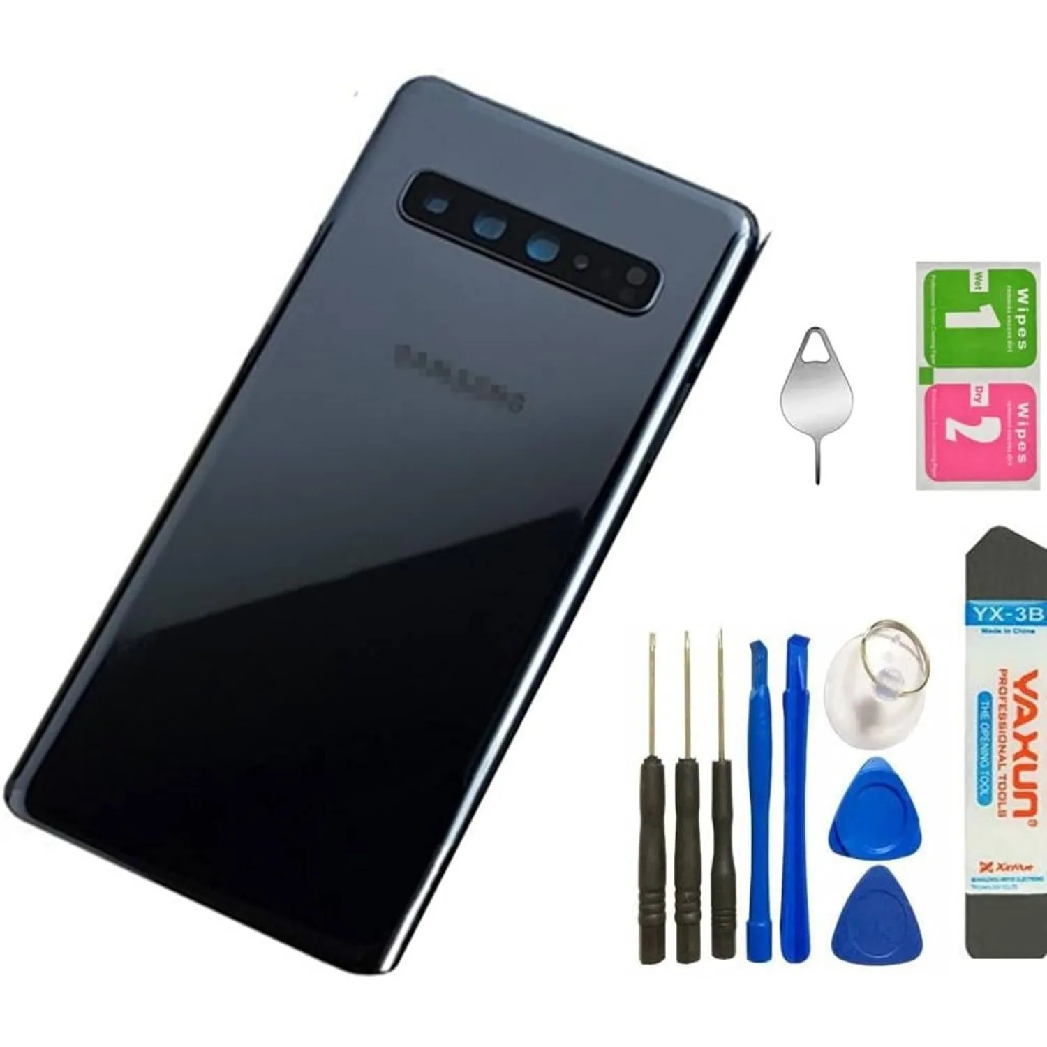 Applicable to the rear glass and camera frame of Galaxy S10 5G, applicable to G977U/G977N, pure black, including tools
Applicable to the rear glass and camera frame of Galaxy S10 5G, applicable to G977U/G977N, pure black, including tools