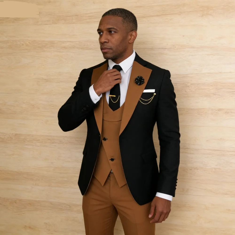 3 Pieces Slim Fit Men's Suits Formal Business Groom Tuxedo for Wedding Party Prom - Jacket Vest Pants Set
3 Pieces Slim Fit Men's Suits Formal Business Groom Tuxedo for Wedding Party Prom - Jacket Vest Pants Set