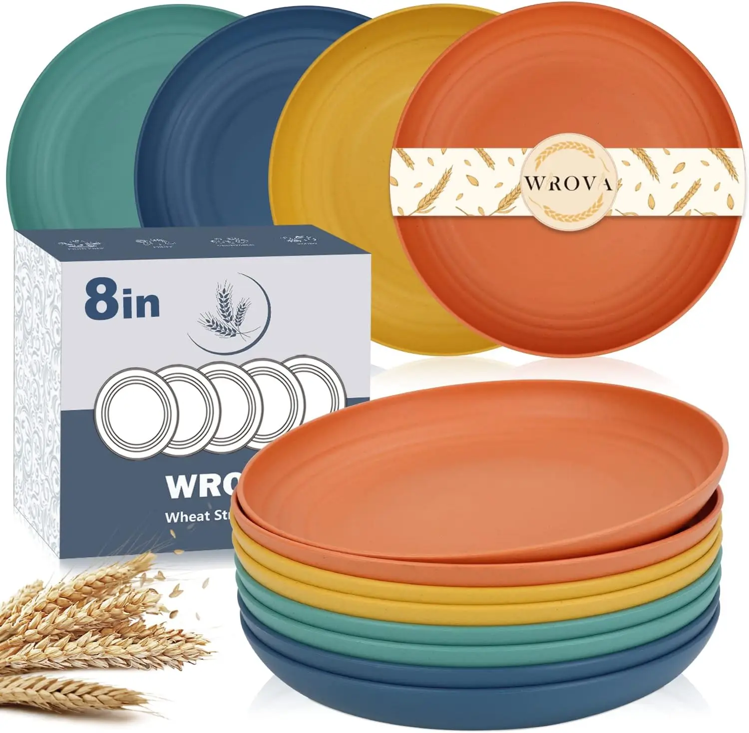Wheat Straw Plates 8 Inch Set of 8 Unbreakable Lightweight Dinner Plates for Kitchen Camping Dishwasher Microwave Safe
Wheat Straw Plates 8 Inch Set of 8 Unbreakable Lightweight Dinner Plates for Kitchen Camping Dishwasher Microwave Safe