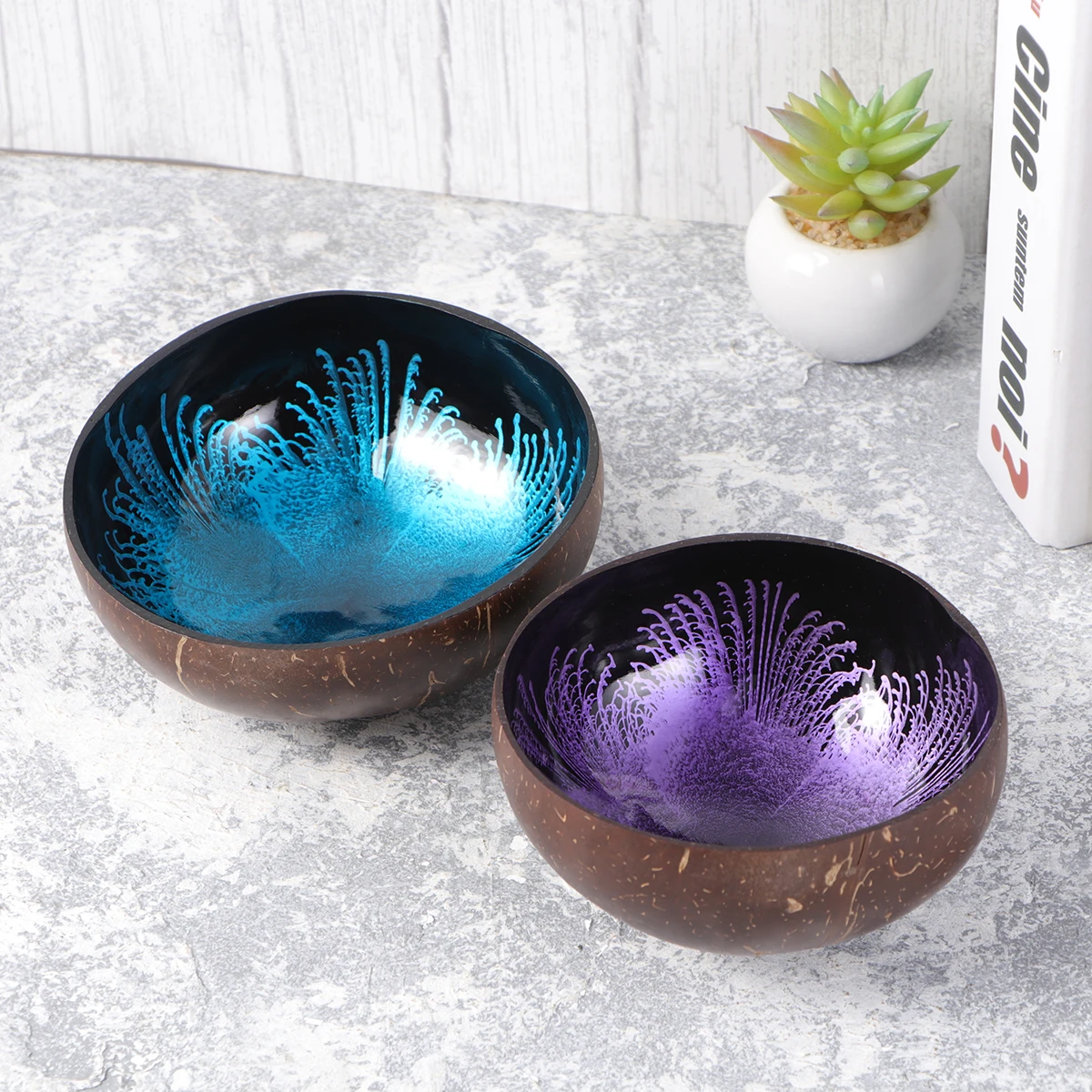 2pcs Coconut Shell Bowl Candy Container Nuts Holder Key Fobs Bamboo Travel Sweets Eco Friendly Creative Home Decor 
2pcs Coconut Shell Bowl Candy Container Nuts Holder Key Fobs Bamboo Travel Sweets Eco Friendly Creative Home Decor