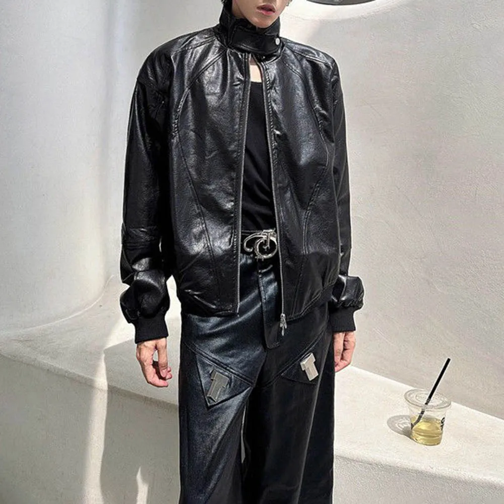 Мужская осенняя куртка из искусственной кожи, мотоциклетная короткая куртка из искусственной кожи для отдыха, уличная модная байкерская молодежная повседневная уличная мужская куртка 2025 года, новинка 
Мужская осенняя куртка из искусственной кожи, мотоциклетная короткая куртка из искусственной кожи для отдыха, уличная модная байкерская молодежная повседневная уличная мужская куртка 2025 года, новинка