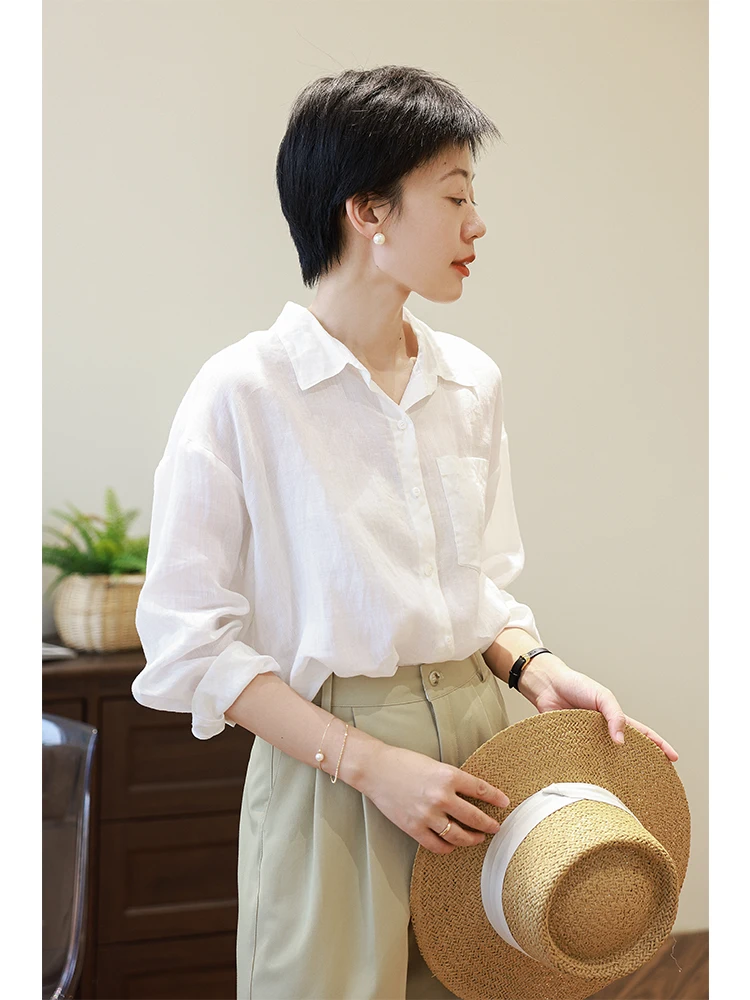 Весна-Лето 2025: Женская свободная льняная рубашка с воротником, многослойная, с защитой от солнца, простой крой, длинный рукав, влагоотводящая
Весна-Лето 2025: Женская свободная льняная рубашка с воротником, многослойная, с защитой от солнца, простой крой, длинный рукав, влагоотводящая