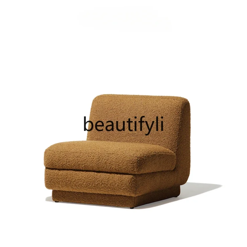 Bedroom furniture simple light luxury single sofa chair/retro brown fabric armless leisure chair H
Bedroom furniture simple light luxury single sofa chair/retro brown fabric armless leisure chair H