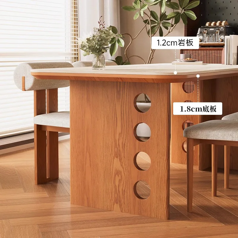Solid wood household small apartment dining table log cream style table and chair combination
Solid wood household small apartment dining table log cream style table and chair combination