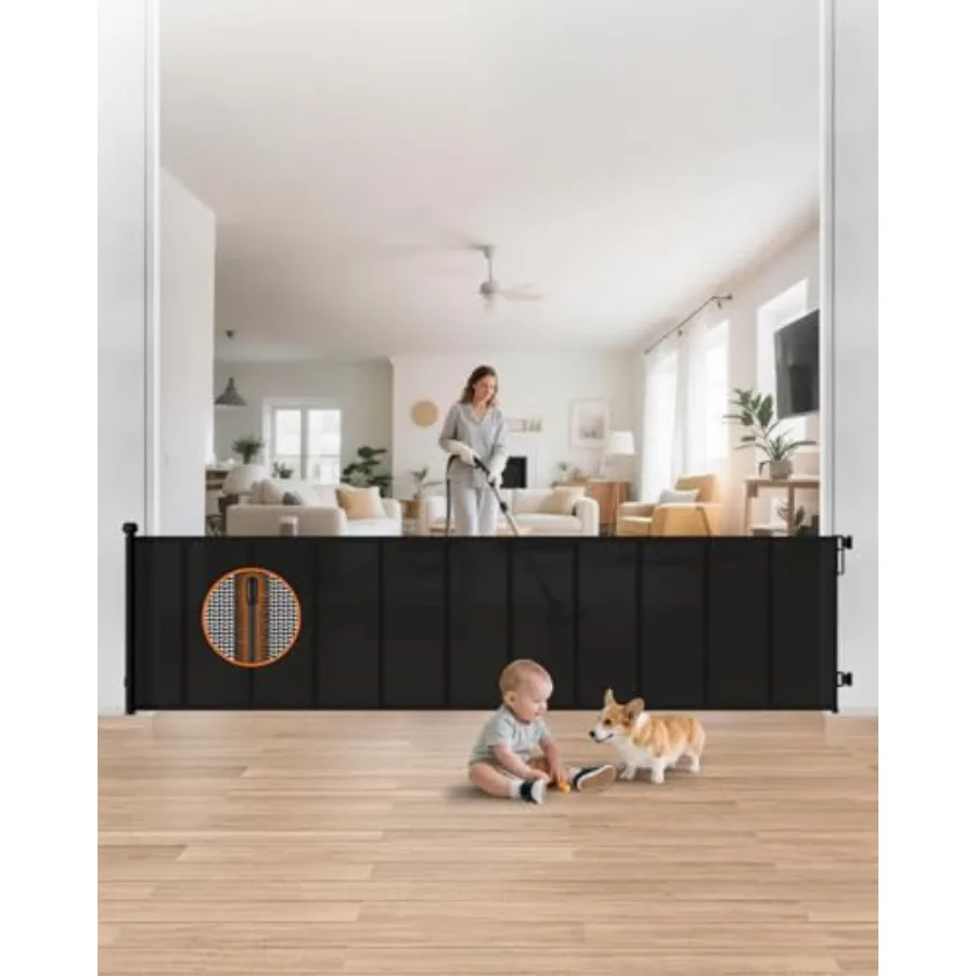 120" Extra Wide Retractable Baby Gate 34" Tall Reinforced Mesh Pet Gate Indoor with 10 Rods to Prevent Sagging Extra Long Dog G
120" Extra Wide Retractable Baby Gate 34" Tall Reinforced Mesh Pet Gate Indoor with 10 Rods to Prevent Sagging Extra Long Dog G