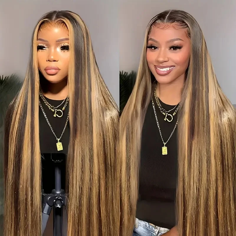 #4/27 Highlight Straight Glueless Wigs 250% Brazilian Vigrin Silky Human Hair Wigs 13x6 Invisible HD Lace Front Wigs Pre Plucked Pre Bleached Highlight Brown Straight Lace Wigs With Baby Hair For Summer Bone Straight Colored Wigs For Daily Wear
#4/27 Highlight Straight Glueless Wigs 250% Brazilian Vigrin Silky Human Hair Wigs 13x6 Invisible HD Lace Front Wigs Pre Plucked Pre Bleached Highlight Brown Straight Lace Wigs With Baby Hair For Summer Bone Straight Colored Wigs For Daily Wear