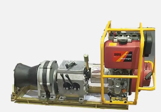 Portable lifting winch powered by engine
Portable lifting winch powered by engine