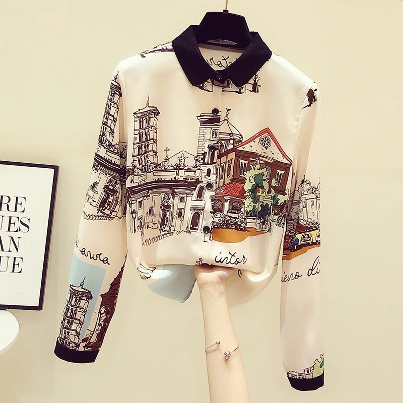 Retro Printed Blouse Women 2022 Fashion Chiffon Long Sleeve All Match Design Spring Summer Tops Shirt Large Size
Retro Printed Blouse Women 2022 Fashion Chiffon Long Sleeve All Match Design Spring Summer Tops Shirt Large Size