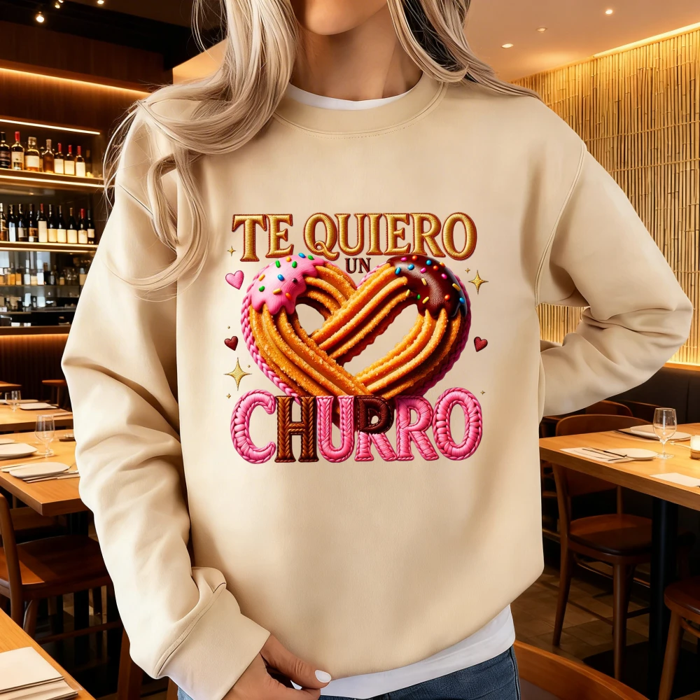 Женский модный пуловер с круглым вырезом и вышитым принтом «Te Quiero Un Churro San Valentin» в мексиканском стиле
Женский модный пуловер с круглым вырезом и вышитым принтом «Te Quiero Un Churro San Valentin» в мексиканском стиле
