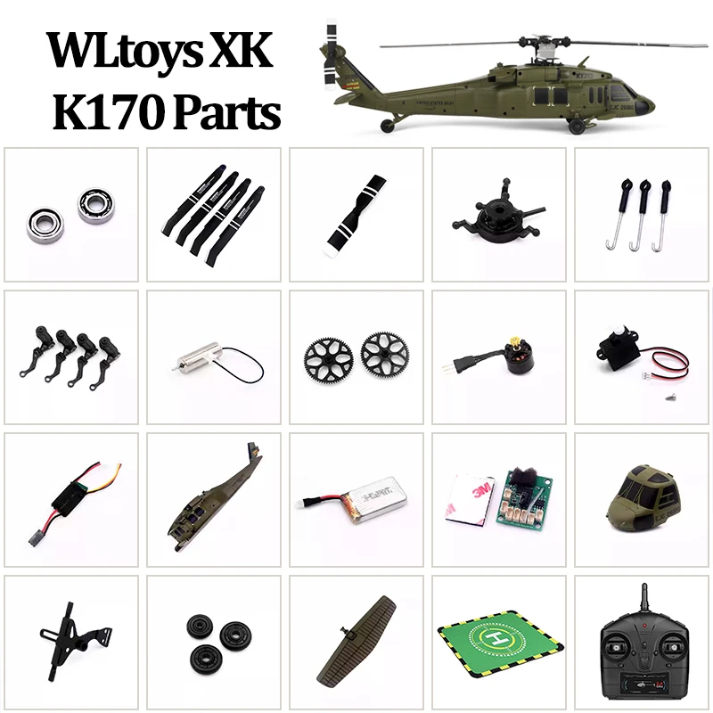 WLtoys XK K170 Parts Paddle / Bearing / Gear / Motor / Engine / Receiver / Servo / Cross Plate / Casing / Wheel / Main Shaft
WLtoys XK K170 Parts Paddle / Bearing / Gear / Motor / Engine / Receiver / Servo / Cross Plate / Casing / Wheel / Main Shaft