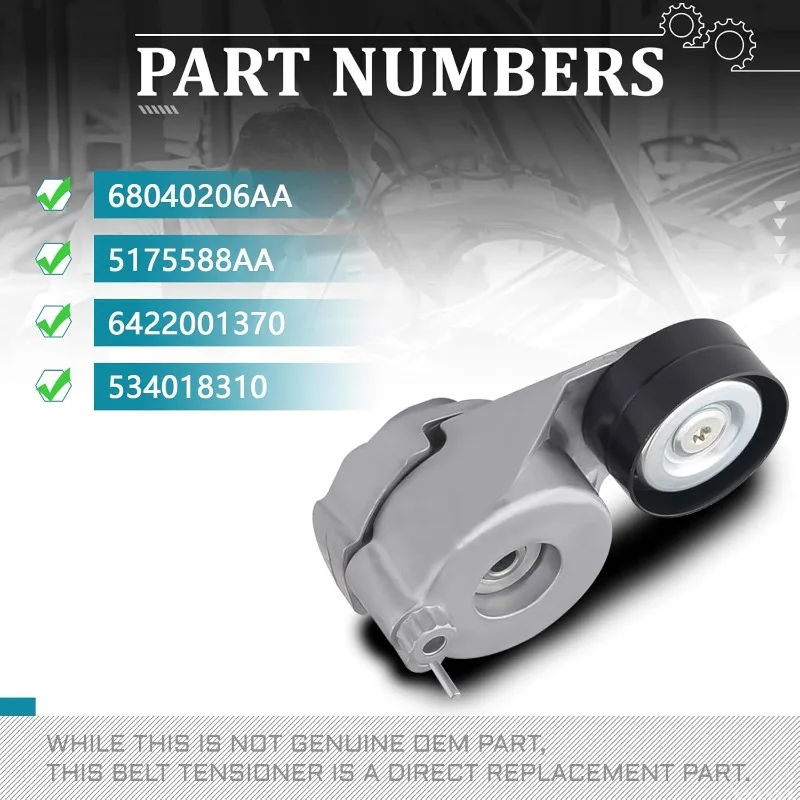 6422001370 Belt Tensioner Pulley Assembly fit for Mercedes-Benz E320/E350/GL320/GL350/ML320/ML350 6422000070,68040206AA
6422001370 Belt Tensioner Pulley Assembly fit for Mercedes-Benz E320/E350/GL320/GL350/ML320/ML350 6422000070,68040206AA