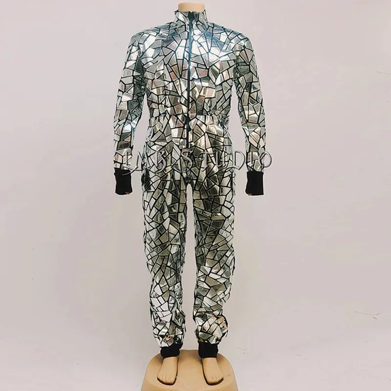 Muscle Men Hip Hop Dance Costume Silver Laser Mirror Loose Jumpsuit Jazz Dance Team Stage Wear Party Show Performance Clothes
Muscle Men Hip Hop Dance Costume Silver Laser Mirror Loose Jumpsuit Jazz Dance Team Stage Wear Party Show Performance Clothes
