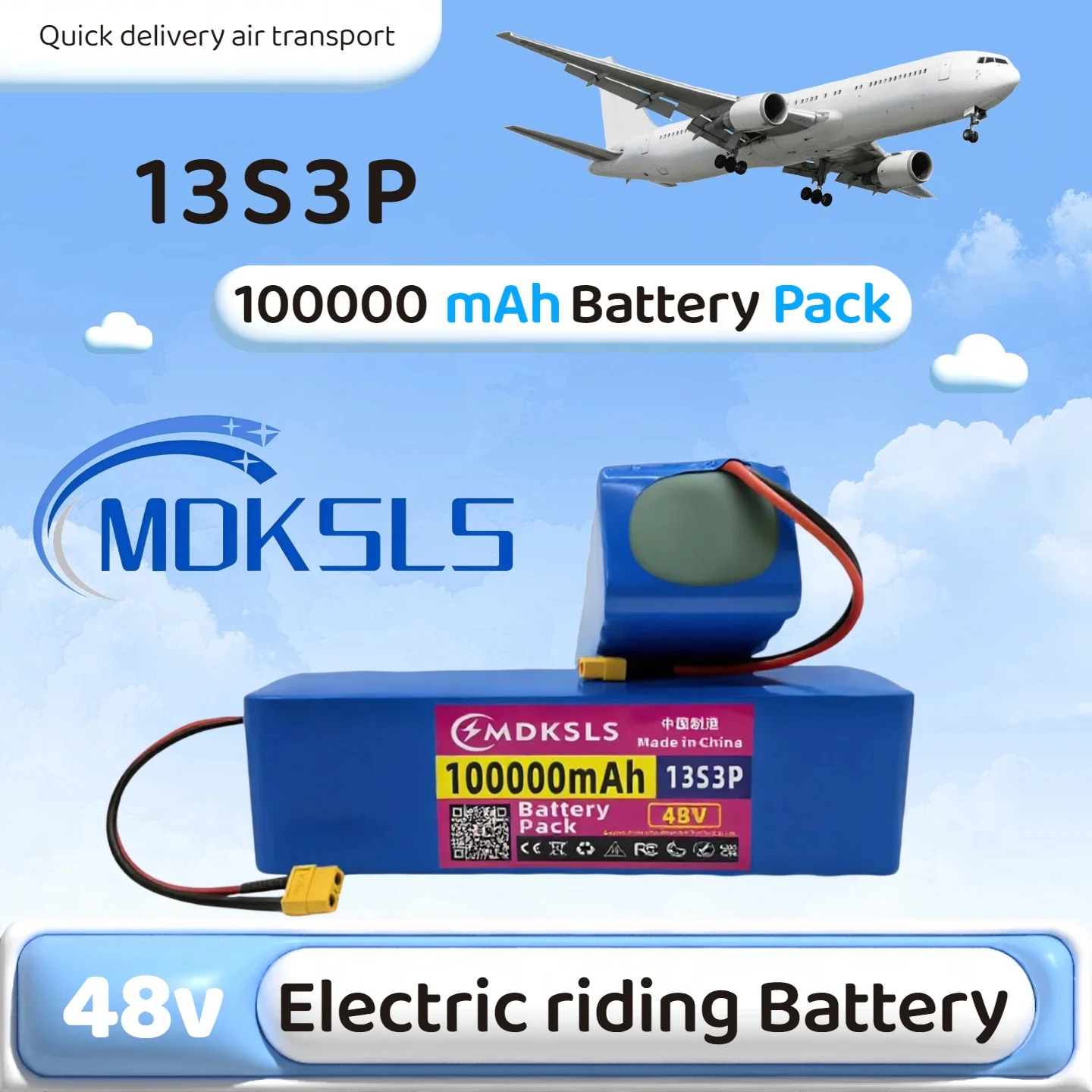 2026 new 48V 1000w 13S3P XT60 48V Lithium ion Battery Pack 100000mah For 54.6v E-bike Electric bicycle Scooter with BMS+charger
2026 new 48V 1000w 13S3P XT60 48V Lithium ion Battery Pack 100000mah For 54.6v E-bike Electric bicycle Scooter with BMS+charger