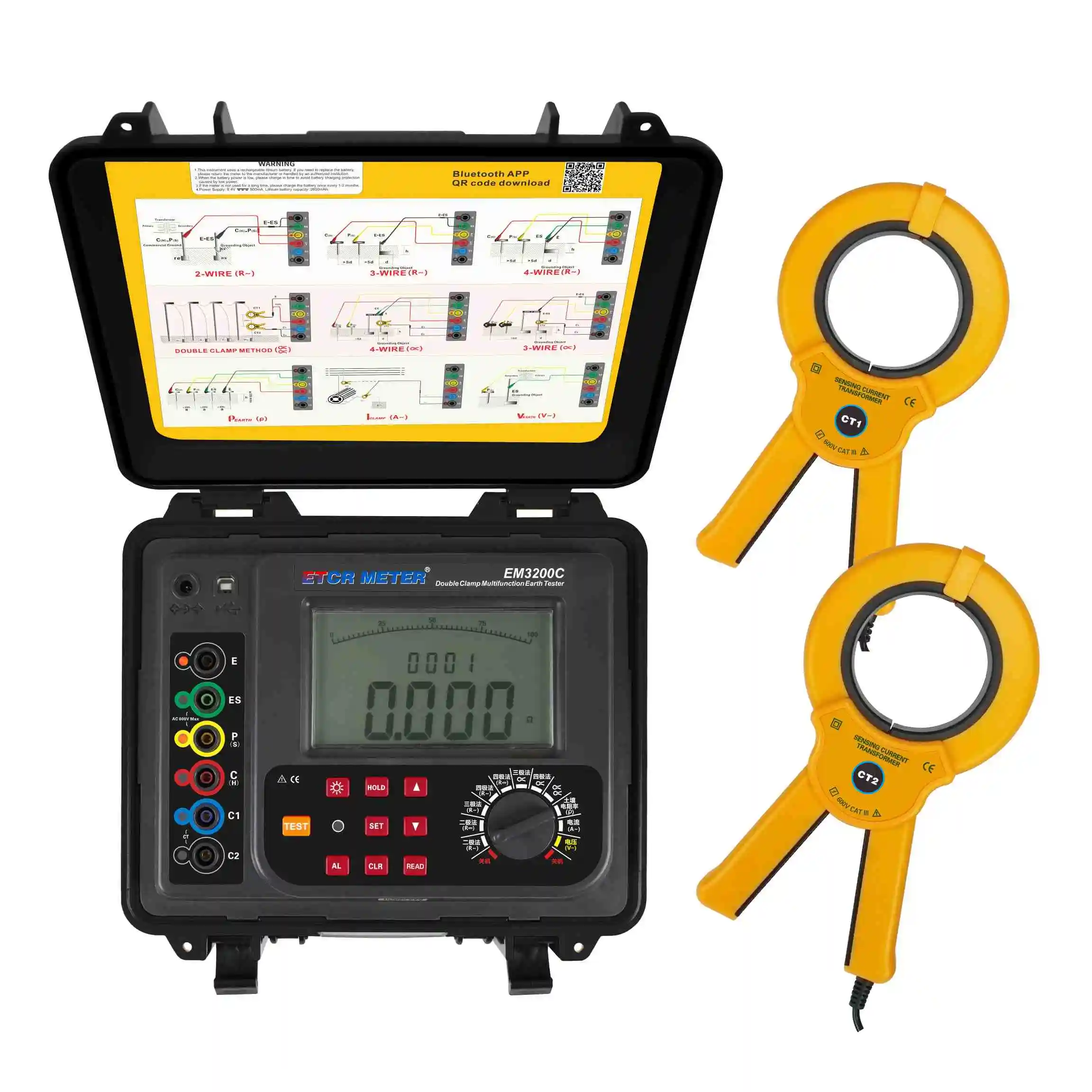 X ETCR EM3200/EM3200C 4-Wire Method Measures Soil Resistivity Earth Current and Earth Voltage Double Clamp Earth Resistance Test
X ETCR EM3200/EM3200C 4-Wire Method Measures Soil Resistivity Earth Current and Earth Voltage Double Clamp Earth Resistance Test