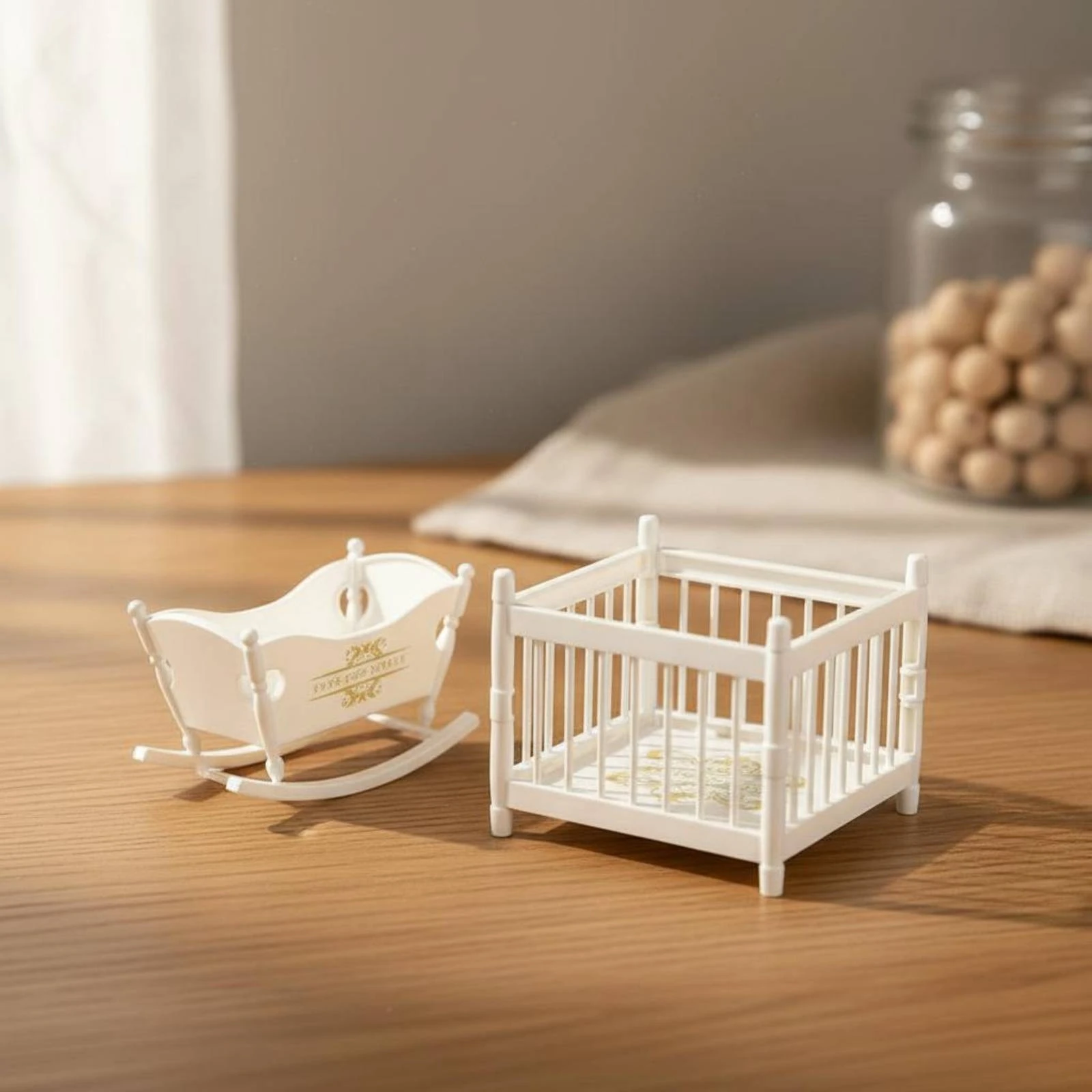 2 Pieces Miniature Cradle and Infant Sleeper Set Realistic Design Dollhouse Nursery Furniture Miniature Infant Sleeper Enhances
2 Pieces Miniature Cradle and Infant Sleeper Set Realistic Design Dollhouse Nursery Furniture Miniature Infant Sleeper Enhances