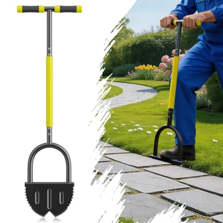 Half Moon Edger Lawn Tool with Double V-Shaped Saw-Tooth Blade and Rubber T-Grip, 40in Edging Shovel for Landscaping, Garden Ed
Half Moon Edger Lawn Tool with Double V-Shaped Saw-Tooth Blade and Rubber T-Grip, 40in Edging Shovel for Landscaping, Garden Ed