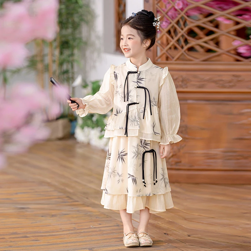 Винтажная детская традиционная китайская одежда Hanfu для девочек, платье, детская рубашка из 2 предметов + юбка, костюм принцессы, детское повседневное платье
Винтажная детская традиционная китайская одежда Hanfu для девочек, платье, детская рубашка из 2 предметов + юбка, костюм принцессы, детское повседневное платье
