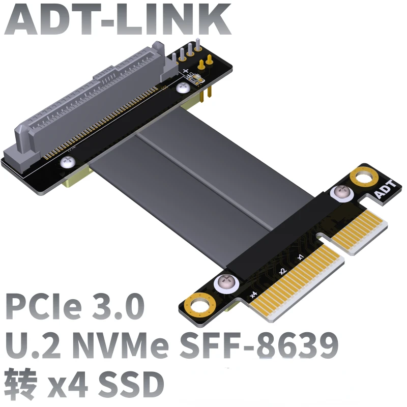 Адаптер-удлинитель ADT-Link PCI Express 3,0x4 в U.2 (SFF-8639), Nvme, PCIe x4 к U.2, адаптер-удлинитель для жесткого диска U.2 U2 NVMe SSD
Адаптер-удлинитель ADT-Link PCI Express 3,0x4 в U.2 (SFF-8639), Nvme, PCIe x4 к U.2, адаптер-удлинитель для жесткого диска U.2 U2 NVMe SSD