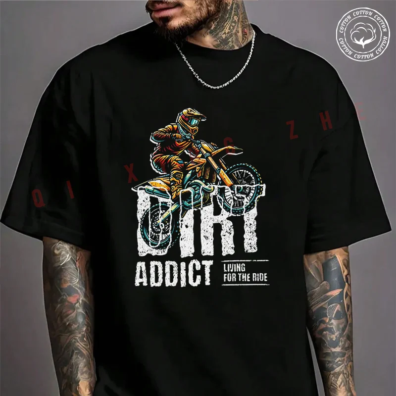 Moto Men's T-shirt Motocross Dirt Addict Design Cotton T Shirt Short Sleeve Exquisite Design Essential Top Tees
Moto Men's T-shirt Motocross Dirt Addict Design Cotton T Shirt Short Sleeve Exquisite Design Essential Top Tees