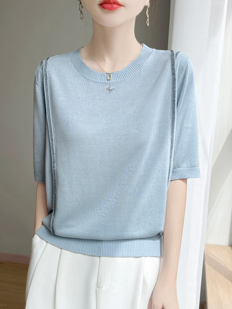 2025 New Summer Short Sleeve Lyocell O-Neck T-Shirt Cool T-Shirt Women's High Grade T-Shirt Fashion Comfortable Leisure T-Shirt
2025 New Summer Short Sleeve Lyocell O-Neck T-Shirt Cool T-Shirt Women's High Grade T-Shirt Fashion Comfortable Leisure T-Shirt