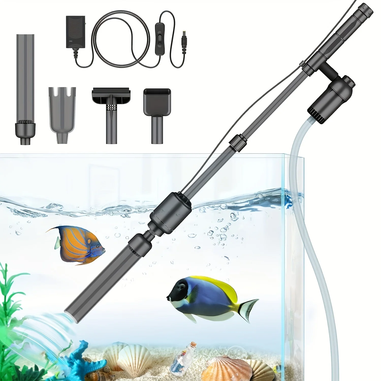 Electric Aquarium Gravel Cleaner, 6-In-1 Multifunctional 18W Fish Tank Gravel Cleaner Vacuum for Water Changer Wash Sand Water Filter Circulation Aquarium Vacuum Cleaner (Black)
Electric Aquarium Gravel Cleaner, 6-In-1 Multifunctional 18W Fish Tank Gravel Cleaner Vacuum for Water Changer Wash Sand Water Filter Circulation Aquarium Vacuum Cleaner (Black)