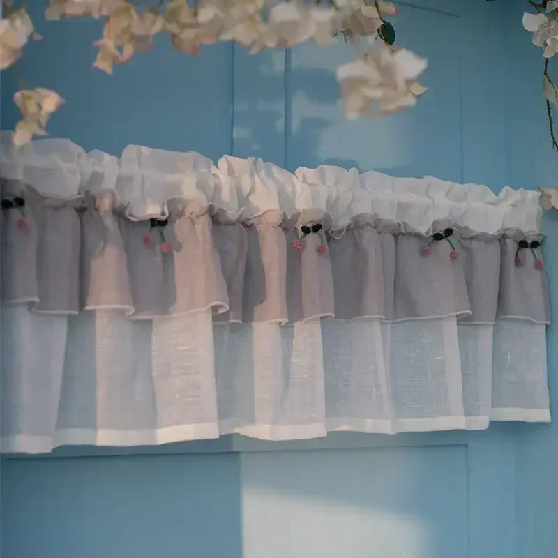 Window Valance Short Curtain Semi-sheer Linen Fabric Kawaii with Cheery Decor Farmhouse Kitchen Curtains Rod Pocket W150xL40 Cm
Window Valance Short Curtain Semi-sheer Linen Fabric Kawaii with Cheery Decor Farmhouse Kitchen Curtains Rod Pocket W150xL40 Cm