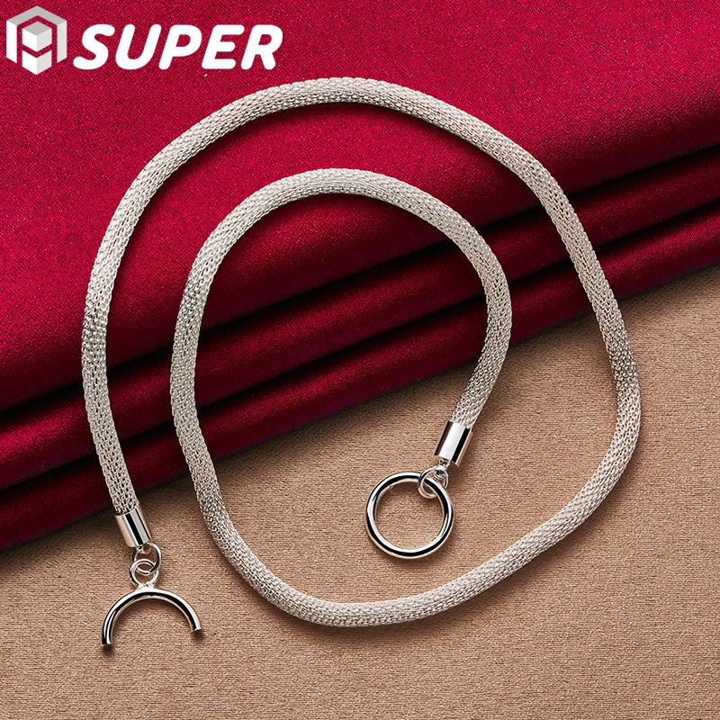 925 Sterling Silver 18 Inch 4mm Network Base Chain Necklace For Man Women Fashion Wedding Engagement Charm Jewelry
925 Sterling Silver 18 Inch 4mm Network Base Chain Necklace For Man Women Fashion Wedding Engagement Charm Jewelry