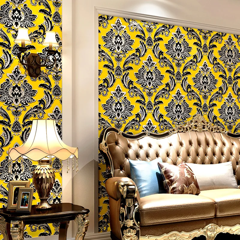 3D European Damascus Wallpaper Golden Bedroom Living Room Engineering Hotel Background KTV Wallpaper
3D European Damascus Wallpaper Golden Bedroom Living Room Engineering Hotel Background KTV Wallpaper