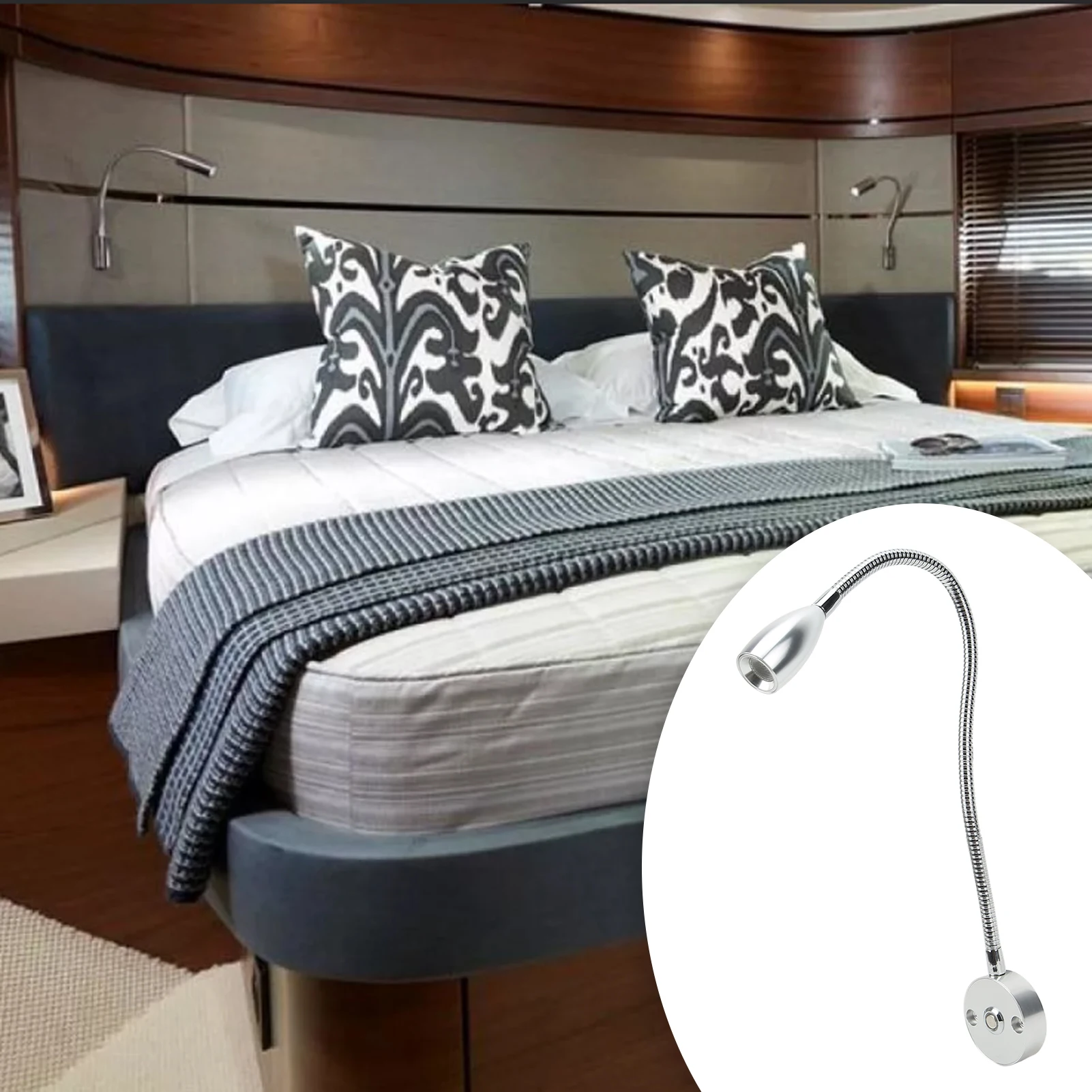 Dimmable LED Reading Lamp 3W Flexible Gooseneck 3 Color Temperature Settings for RV Boat and Bedroom
Dimmable LED Reading Lamp 3W Flexible Gooseneck 3 Color Temperature Settings for RV Boat and Bedroom