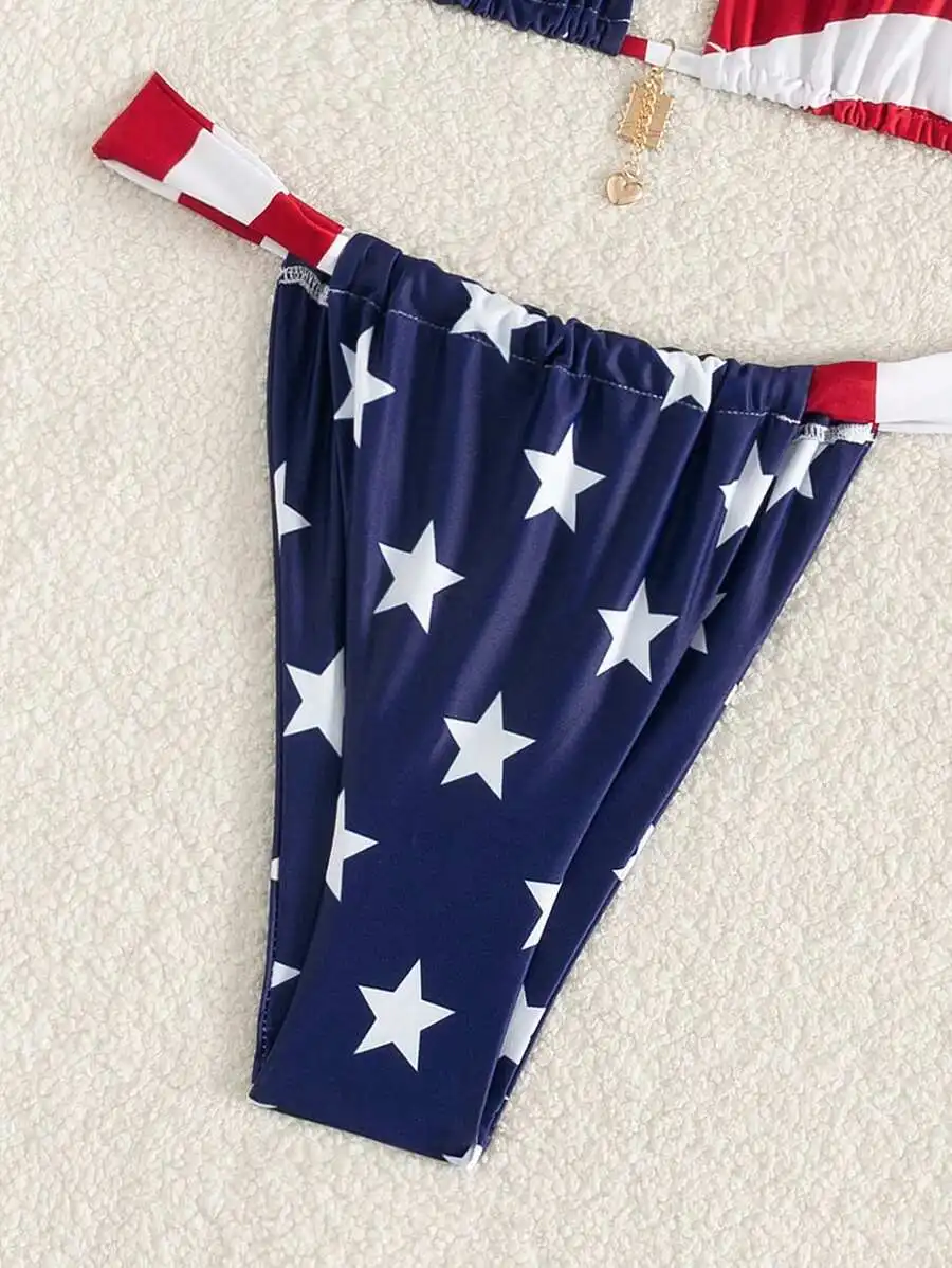 USA Flag Print Women Bikini Set For Summer Vacation Fourth Of July
USA Flag Print Women Bikini Set For Summer Vacation Fourth Of July