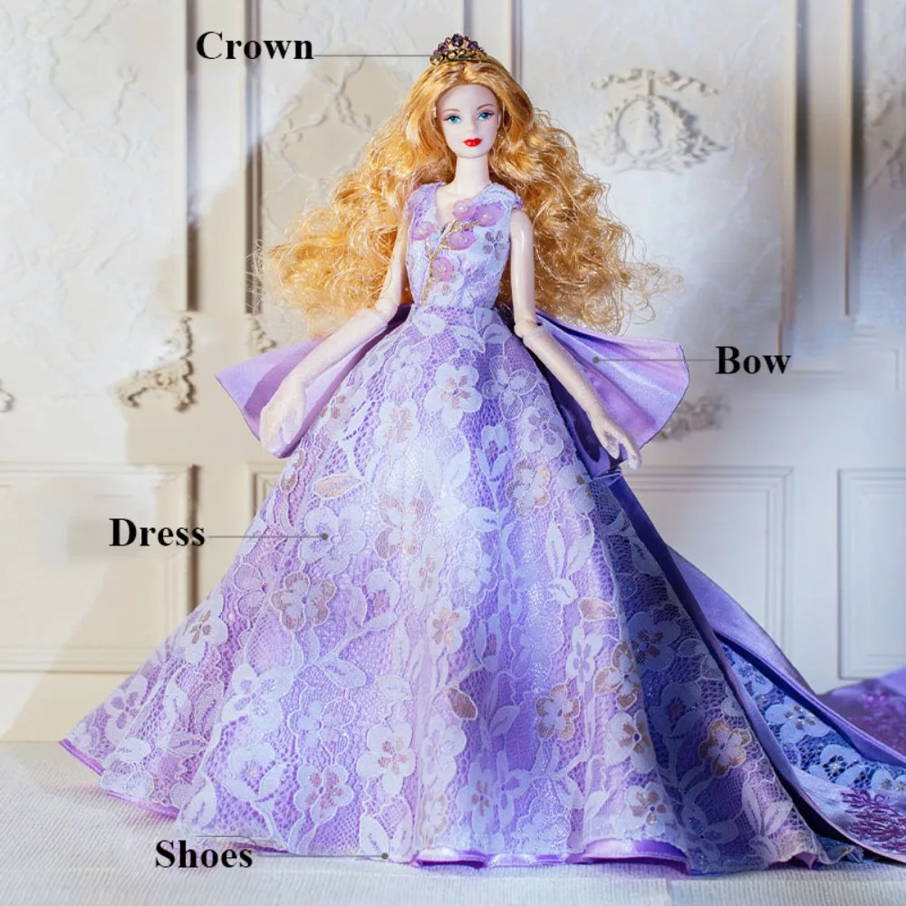 European Fashion Supermodel Doll Dresses Collector Gift Luxury Lace Wedding Dresses Purple Handmake Diamond Lace Clothes
European Fashion Supermodel Doll Dresses Collector Gift Luxury Lace Wedding Dresses Purple Handmake Diamond Lace Clothes