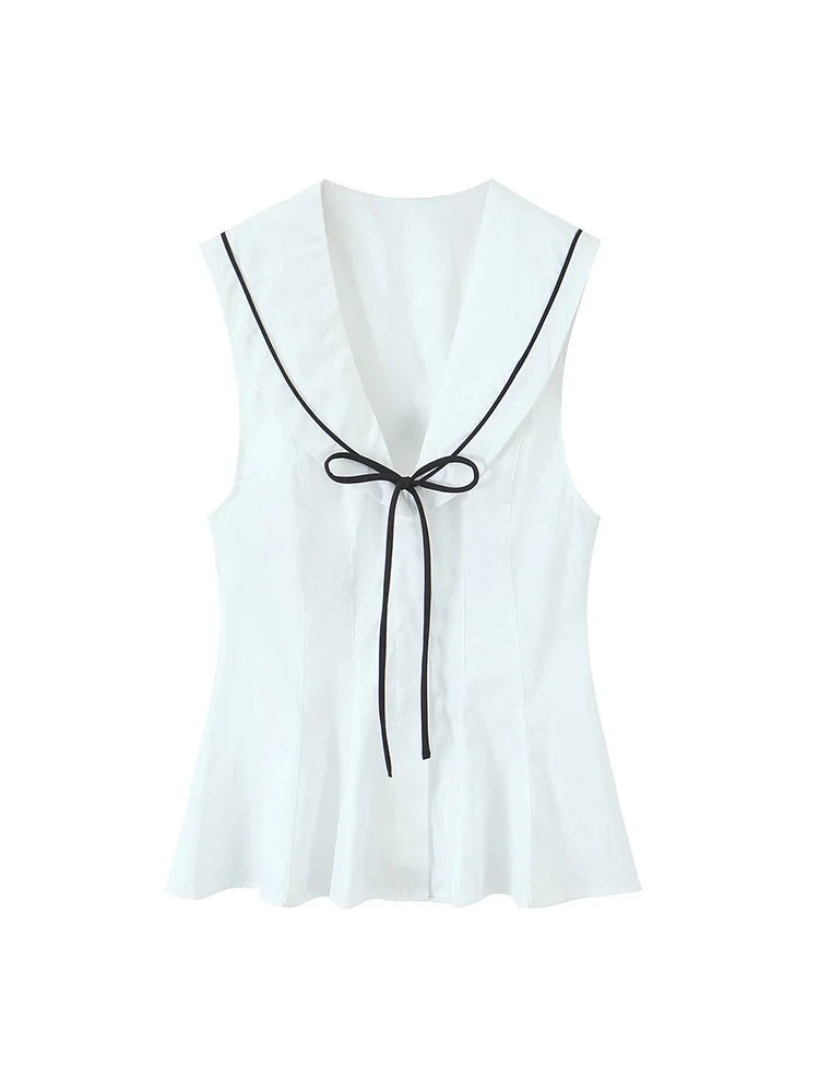 SIYANG Women Fashion With Bow White Lace Up Single Breasted Vest Tank Tops Vintage V-Neck Sleeveless Female Chic Lady Tops
SIYANG Women Fashion With Bow White Lace Up Single Breasted Vest Tank Tops Vintage V-Neck Sleeveless Female Chic Lady Tops