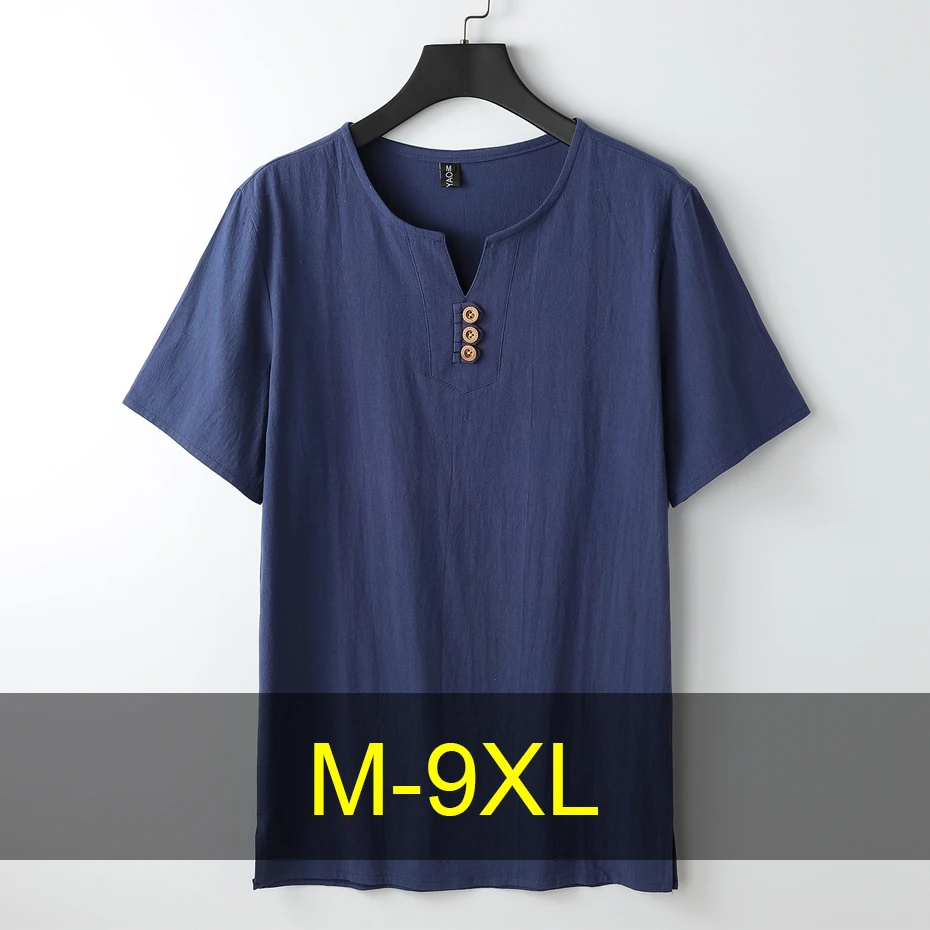 Summer T-shirts Men Plus Size 9XL Short Sleeve Tshirt Summer Linen Tops Tees Fashion Solid Color Shirts Male Big Size 9XL
Summer T-shirts Men Plus Size 9XL Short Sleeve Tshirt Summer Linen Tops Tees Fashion Solid Color Shirts Male Big Size 9XL