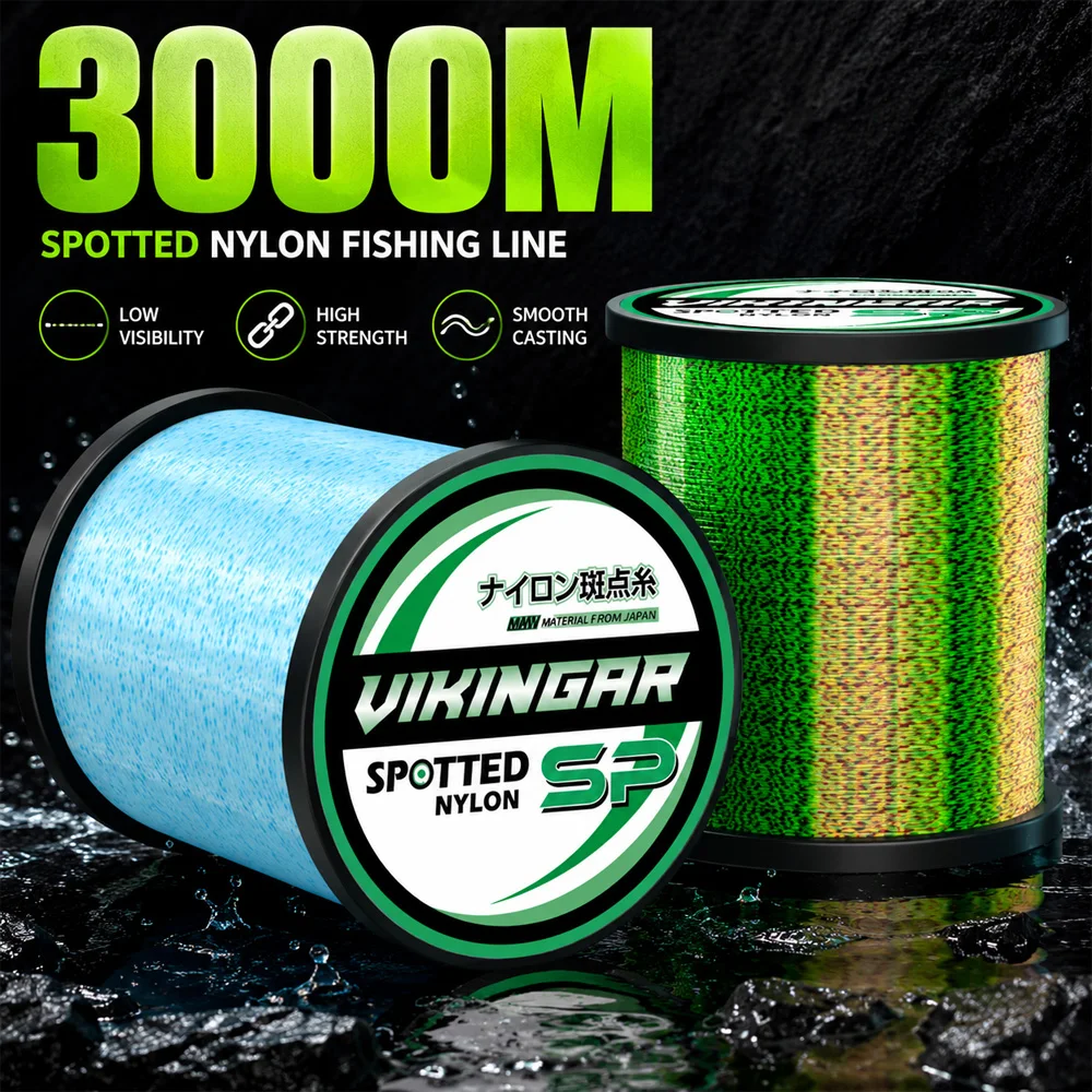 VIKINGAR Invisible Camo Spotted Nylon Fishing Line 500M 1000M Japan Raw Material Abrasion Resistant Sinking Mono Line pesca
VIKINGAR Invisible Camo Spotted Nylon Fishing Line 500M 1000M Japan Raw Material Abrasion Resistant Sinking Mono Line pesca
