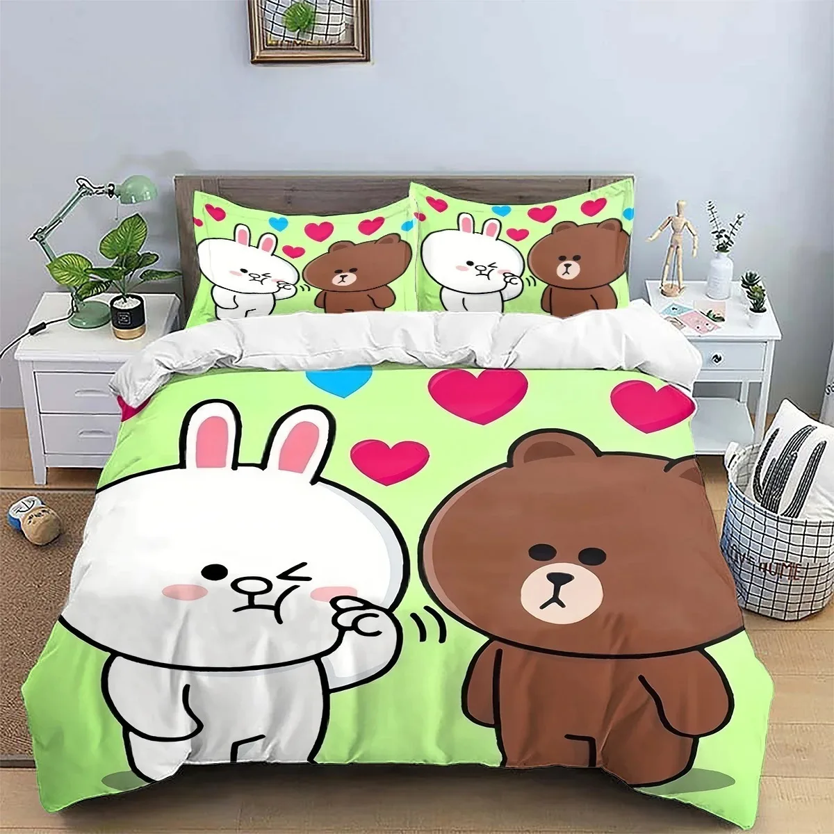 2026 B-Brown Bear and C-Cony Throw Kid-Friendly Duvet Cover Bedding Comforter sets Quilt Cover and Pillowcases Single/Double/Que
2026 B-Brown Bear and C-Cony Throw Kid-Friendly Duvet Cover Bedding Comforter sets Quilt Cover and Pillowcases Single/Double/Que