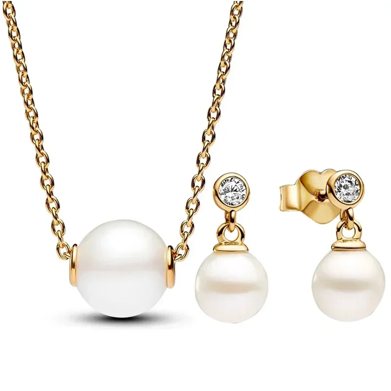 2025 New 925 silver Golden Treated Freshwater Cultured Pearl Earring Necklace With Crystal For Women Jewelry Set Gift
2025 New 925 silver Golden Treated Freshwater Cultured Pearl Earring Necklace With Crystal For Women Jewelry Set Gift