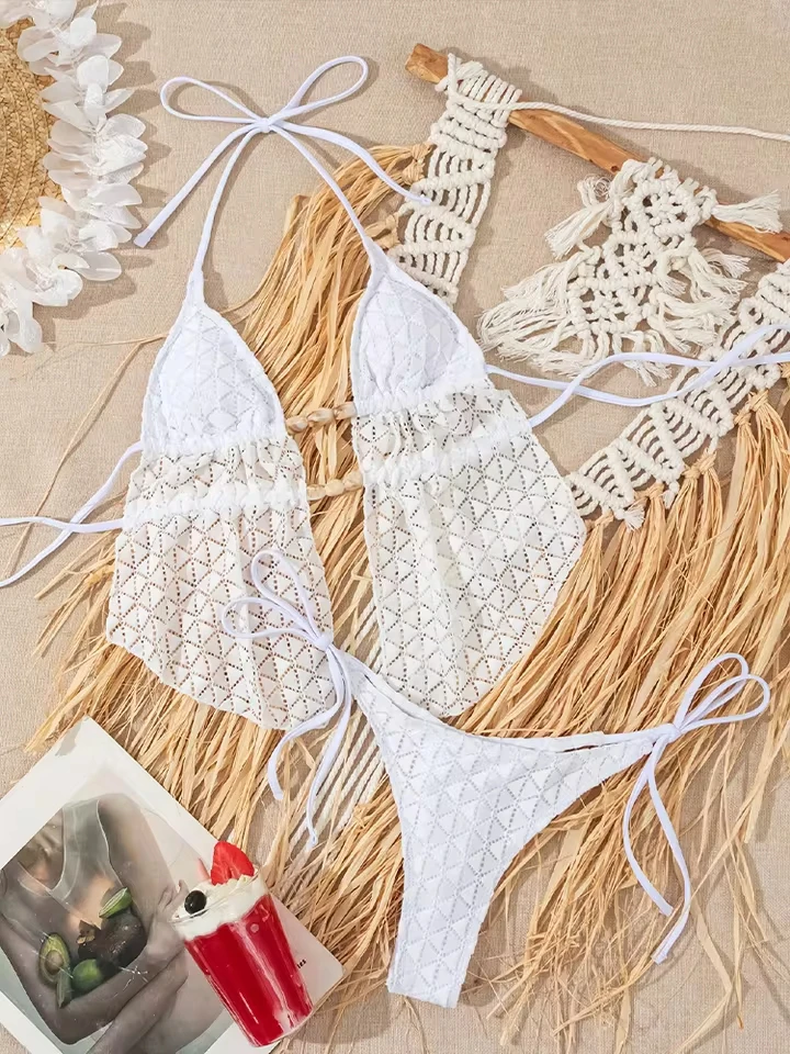 Vzvn 2026 New All Season Backless Bikinis 2 Piece Set Sexy Lace Up Hollow Out Bikini Set for Women Split Swimsuit Beach Bikini
Vzvn 2026 New All Season Backless Bikinis 2 Piece Set Sexy Lace Up Hollow Out Bikini Set for Women Split Swimsuit Beach Bikini