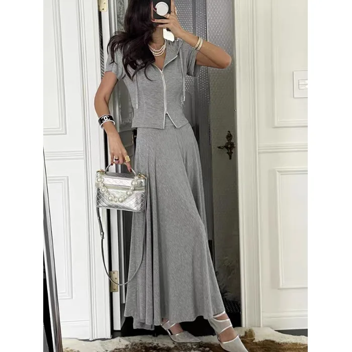 Summer 2026 Casual Style Zipper Hooded Short Jacket High Waist Skirt Women's Fashion Set High Street Trend Ensemble
Summer 2026 Casual Style Zipper Hooded Short Jacket High Waist Skirt Women's Fashion Set High Street Trend Ensemble
