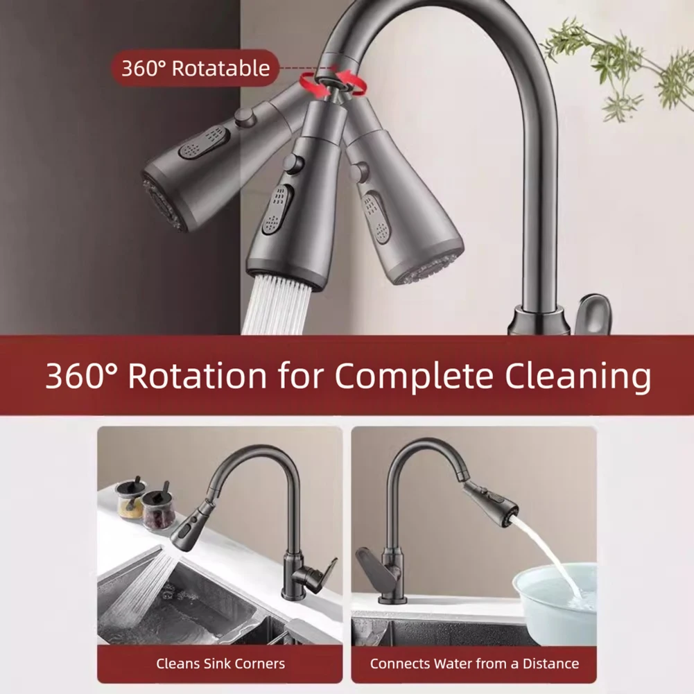 Kitchen Tap Spray Head 360° High Pressure Extendable Swivel Tap Extender Splash Proof 3 Mode for Kitchen Sink Supply
Kitchen Tap Spray Head 360° High Pressure Extendable Swivel Tap Extender Splash Proof 3 Mode for Kitchen Sink Supply