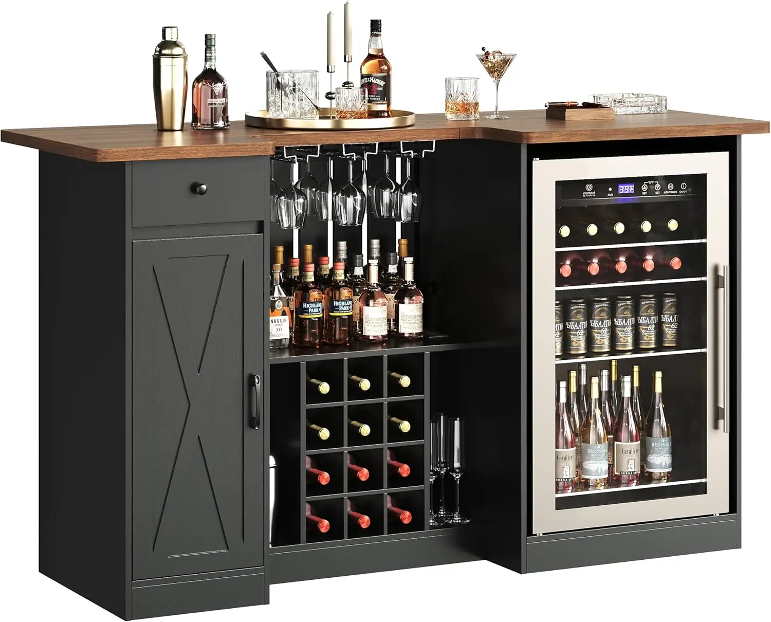 72" U-Shape Liquor Cabinet with Fridge Space, Bar Table with Wine Rack Glass Holder, Wine Bar Cabinet with Storage, Home Bar
72" U-Shape Liquor Cabinet with Fridge Space, Bar Table with Wine Rack Glass Holder, Wine Bar Cabinet with Storage, Home Bar