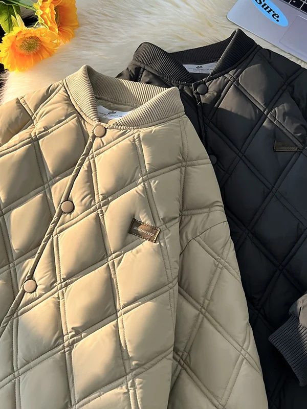 Warmth Thiened Diamond Pattern Men's Cotton Jaet Lightweight Baseball Sle Winter Outerwear Cleanfit Long Sve Coat
Warmth Thiened Diamond Pattern Men's Cotton Jaet Lightweight Baseball Sle Winter Outerwear Cleanfit Long Sve Coat