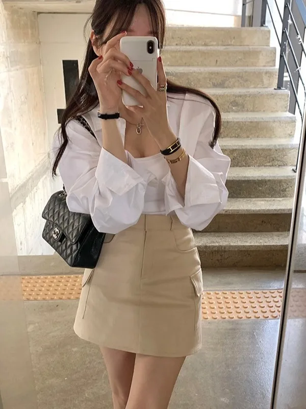 Chic Retro High Waist A-Line Skirt for Women Spring New Sle Multi kets Slimming Versatile f-length Skirt
Chic Retro High Waist A-Line Skirt for Women Spring New Sle Multi kets Slimming Versatile f-length Skirt